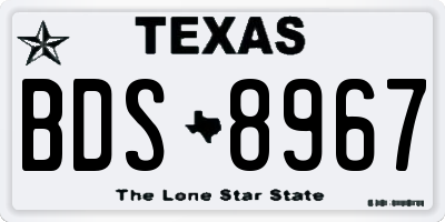 TX license plate BDS8967