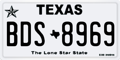 TX license plate BDS8969