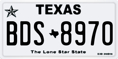 TX license plate BDS8970