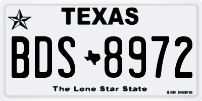 TX license plate BDS8972