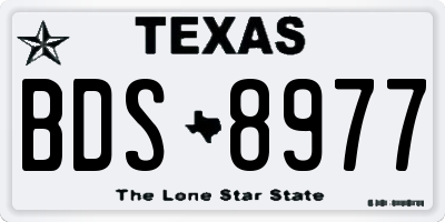 TX license plate BDS8977