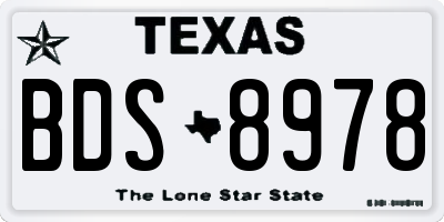 TX license plate BDS8978