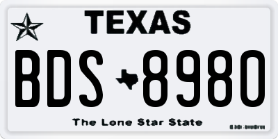 TX license plate BDS8980