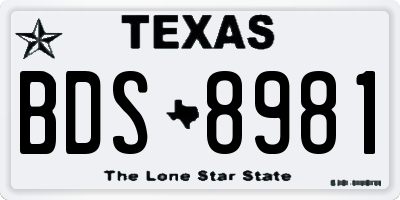 TX license plate BDS8981
