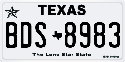 TX license plate BDS8983