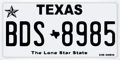 TX license plate BDS8985