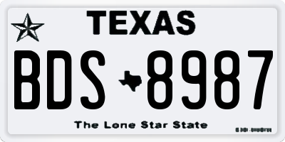 TX license plate BDS8987
