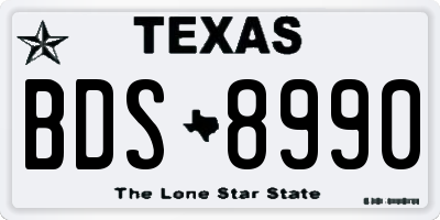 TX license plate BDS8990