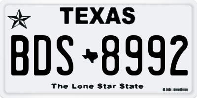 TX license plate BDS8992