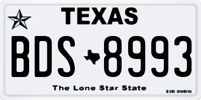 TX license plate BDS8993
