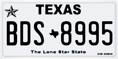TX license plate BDS8995