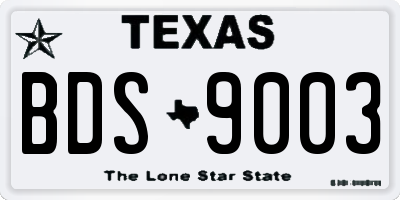 TX license plate BDS9003