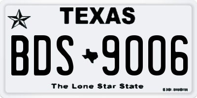TX license plate BDS9006