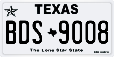 TX license plate BDS9008