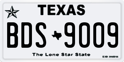TX license plate BDS9009