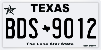 TX license plate BDS9012
