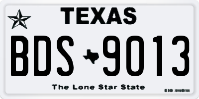 TX license plate BDS9013