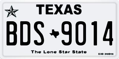 TX license plate BDS9014