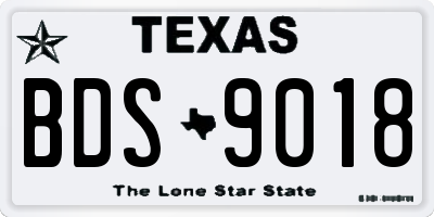 TX license plate BDS9018