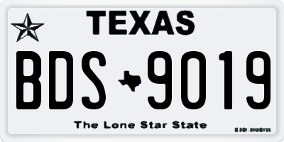 TX license plate BDS9019