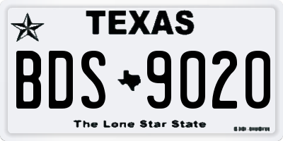 TX license plate BDS9020
