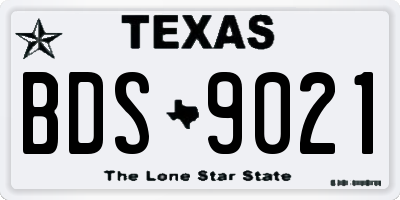 TX license plate BDS9021