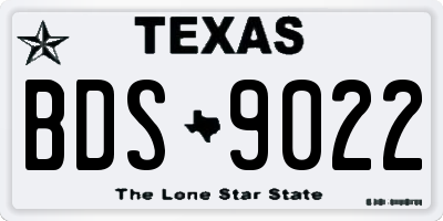 TX license plate BDS9022