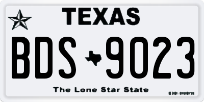 TX license plate BDS9023