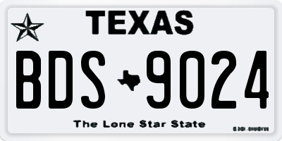 TX license plate BDS9024