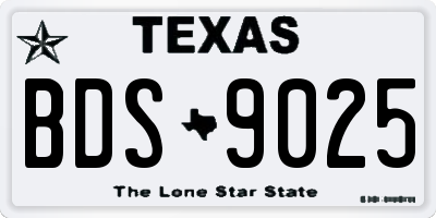 TX license plate BDS9025