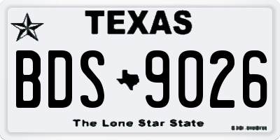 TX license plate BDS9026