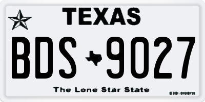 TX license plate BDS9027