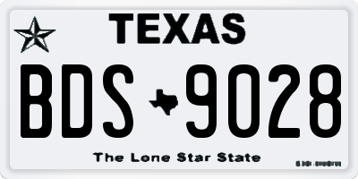 TX license plate BDS9028