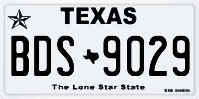 TX license plate BDS9029