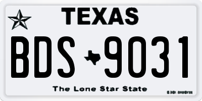 TX license plate BDS9031