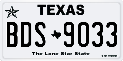 TX license plate BDS9033