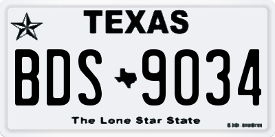 TX license plate BDS9034