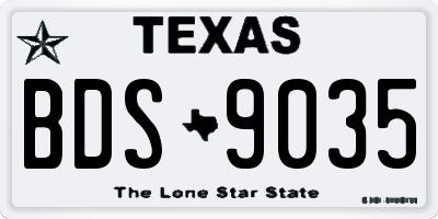 TX license plate BDS9035