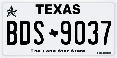 TX license plate BDS9037