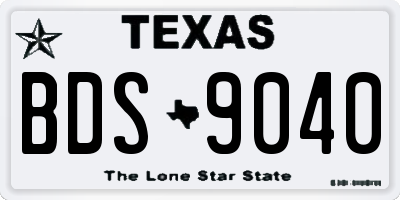 TX license plate BDS9040