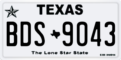 TX license plate BDS9043