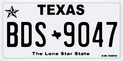 TX license plate BDS9047