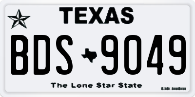 TX license plate BDS9049