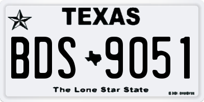 TX license plate BDS9051