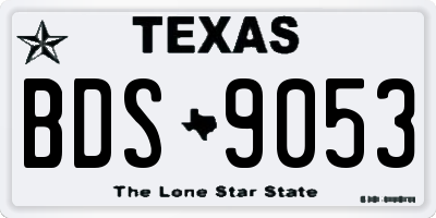 TX license plate BDS9053