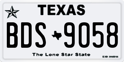 TX license plate BDS9058