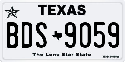 TX license plate BDS9059