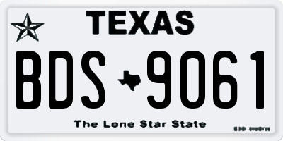 TX license plate BDS9061
