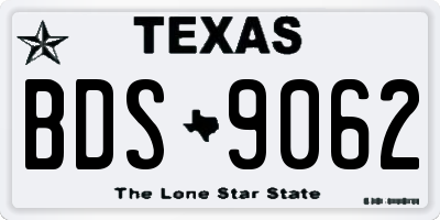 TX license plate BDS9062