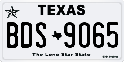 TX license plate BDS9065